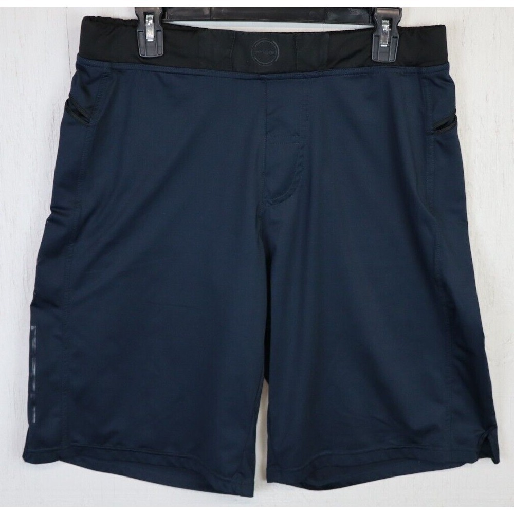 Hylete Shorts Mens Large L Blue Performance Active Gym Short 11" Inseam Wicking